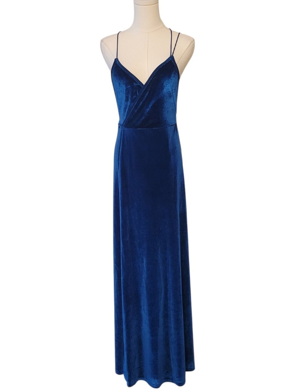 Vero Moda Teal Blue Velvet Cocktail Maxi Dress Size Small